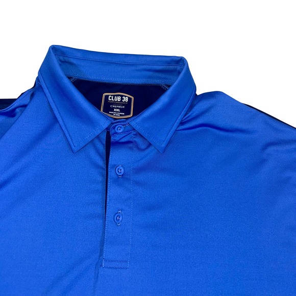 Club 38 Cremieux Performance Blue Polo Shirt Mens XXL Short Sleeve Golf Casualx - Picture 5 of 11